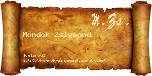 Mondok Zsigmond névjegykártya